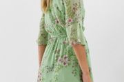 Plus size Green floral dress