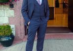 Kenton luxury tailoring 3 piece wedding suit in navy