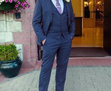 Kenton luxury tailoring 3 piece wedding suit in navy