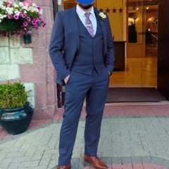 Kenton luxury tailoring 3 piece wedding suit in navy