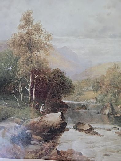 Lovely Antique Landscape Print Framed