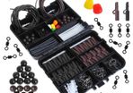 238 Carp Fishing Tackle in Box Rigs Safety Clips Hooks Swivel Snap Corn Tubing Accessories