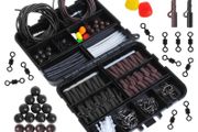 238 Carp Fishing Tackle in Box Rigs Safety Clips Hooks Swivel Snap Corn Tubing Accessories