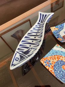 Vintage Sargadelos Spain Ceramic Fish Dish  Spoon Rest Tapas Dish Decorative Object