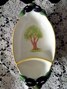 Vintage Silea Fine Porcelain Olive Serving Dish