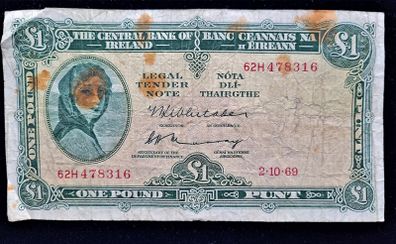 Ireland 1969 Lady Lavery 1 Pound (62H)