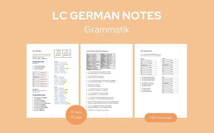 Leaving Cert German Grammar Notes