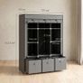 Foldable Wardrobe with 2 Hanging Rails, Fabric Wardrobe with 5 Shelves and 3 Fabric Drawers Image 2