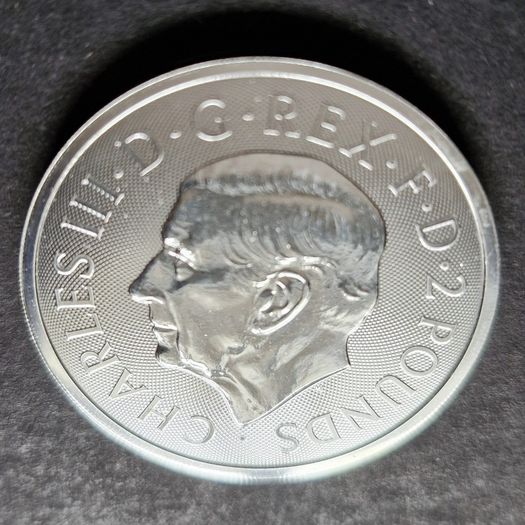 2024 UK 2 Pounds 1 Oz Silver .999 Coin - Britannia and Liberty
