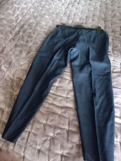 Navy Linen mix cut off trousers M&S size 10 short