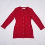 Zara Red Textured Knit Gold Button Longline Cardigan Dress Size S Image 9