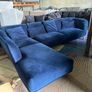 Blue corner sofa set L shaped Image 7