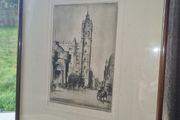 Preston Cribb "The Old Tolbooth Glasgow" Etching