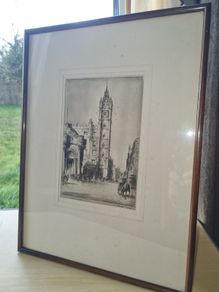 Preston Cribb "The Old Tolbooth Glasgow" Etching