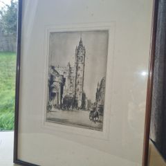 Preston Cribb "The Old Tolbooth Glasgow" Etching