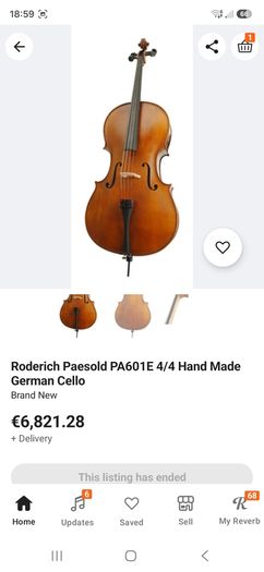 Beautiful Roderich Paesold model 601 3/4 Cello made in Germany in 1978