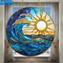 Artistic Sunrise Over The Sea Window Sun Catcher Image 3