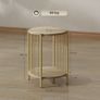 Side Table, 2-Tier End Table with Storage Shelf and Steel Frame Image 2