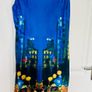 dress Size S (8/10) Smashed Lemon Amsterdam Blue Abstract City Print V-Neck Lined Dress Image 4