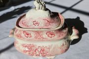 Antique lidded transferware dish