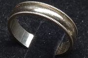 Vintage 9ct Gold Wedding Band Ring 375 Hallmarked Milgrain Edges Size 51
