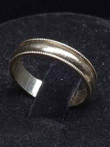 Vintage 9ct Gold Wedding Band Ring 375 Hallmarked Milgrain Edges Size 51