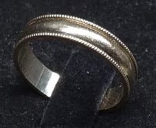Vintage 9ct Gold Wedding Band Ring 375 Hallmarked Milgrain Edges Size 51