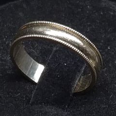 Vintage 9ct Gold Wedding Band Ring 375 Hallmarked Milgrain Edges Size 51