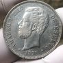 Spain 5 Pesetas 1871 (71) Silver 90%King Amadeo I Image 2