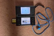 Nintendo DSi Black + Twilight Menu++ (SD Card), Mega Man ZX Game &amp; Wrist Strap