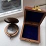 vintage compass hitler Solid Brass Push Button Compass Antique 3 Inch Nautical With Wooden Box Berlin 1936 Olympics Image 2