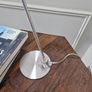 Vintage Aluminor blue desk lamp, chrome-plated metal | translucent lampshade | retro design 40W Image 8