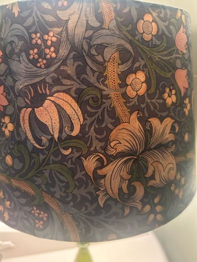 Pair of upcycled lamps with William Morris design