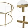 Coffee table, side table round, glass table with metal frame, tempered glass, bedside table, sofa table, for balcony, golden Image 4