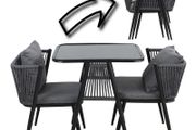 Korfu Coastal Patio Set  Outdoor Table + 2 Chairs
