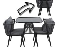 Korfu Coastal Patio Set  Outdoor Table + 2 Chairs