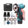 Mini Angle Grinder 12V Cordless with 2 x 2000mAh Batteries, 7 Cutting Discs & 19500RPM  Blue Image 8