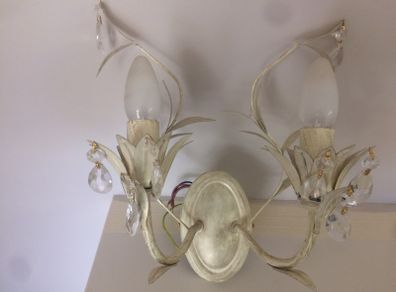 Laura Ashley distressed cream wall light