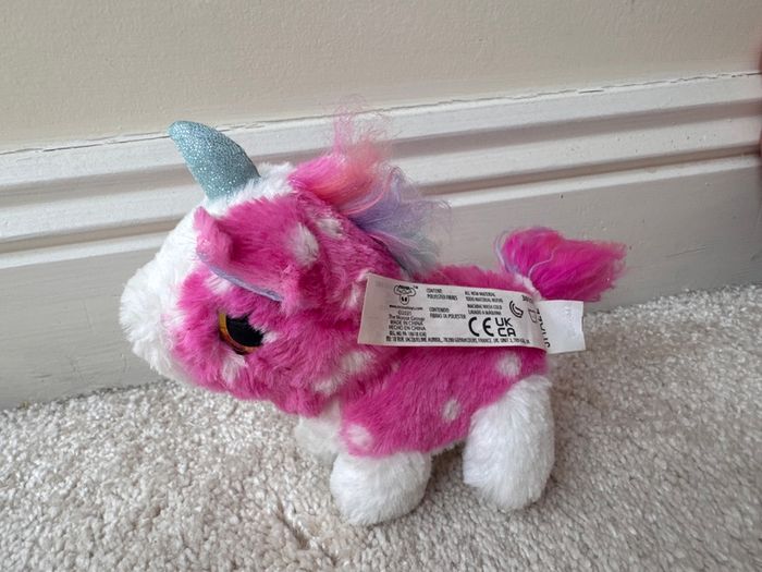 Little Live Pets Scruff-a-lots Cutie Cuts Series 2 Pink Unicorn Soft Plush approx. 11 cm. Used Please see photos
