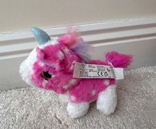 Little Live Pets Scruff-a-lots Cutie Cuts Series 2 Pink Unicorn Soft Plush approx. 11 cm. Used Please see photos