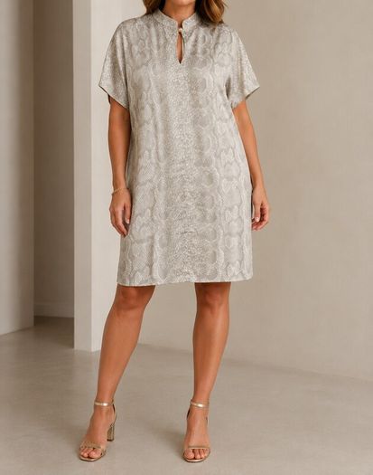 ESCADA Satin Snakeprint Shift Dress