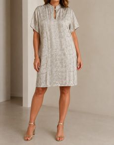 ESCADA Satin Snakeprint Shift Dress