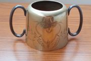 Two handled silver-plated sugar bowl made in Sheffield