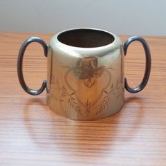 Two handled silver-plated sugar bowl made in Sheffield