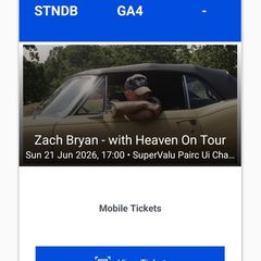 Zach Bryan tickets - 2 Standing Sunday