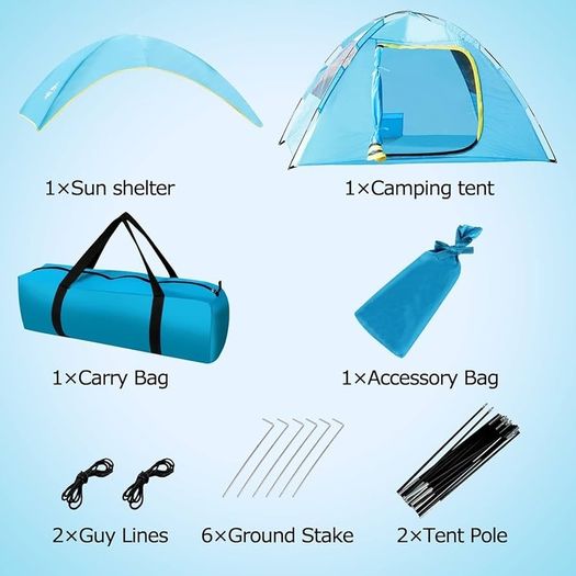 Camping Tent for S(1-2)/L(2-3) Person, Dome Tent, Easy Set Up Lightweight Tent Outdoor Tent for Camping, Hiking, Backpacking Tent