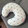 Baby Breast Feeding Pillow Nursing Maternity Pregnancy Baby Sitting Support - White With Small Grey Stars Image 2