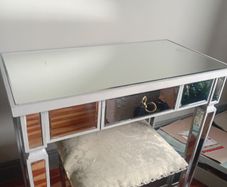 Mirrored dressing table with matching stool