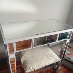 Mirrored dressing table with matching stool