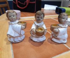 3x angel / choirboy candle holder